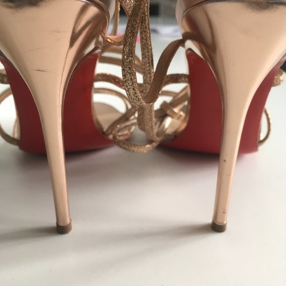 Louboutin 36.5 Gold New In Box - Picture 6 of 6
